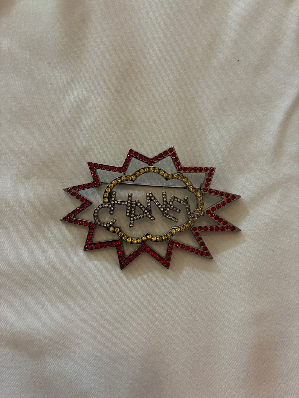 CHANEL Red and Yellow Crystal Starburst Wall Accent